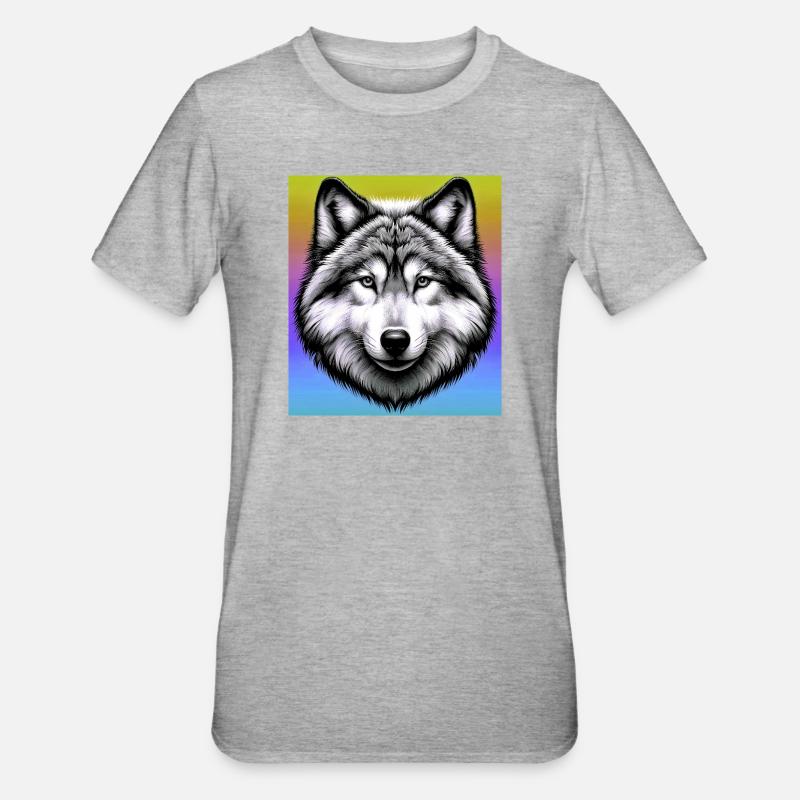 Wolf - Unisex Polycotton T-Shirt - heather grey