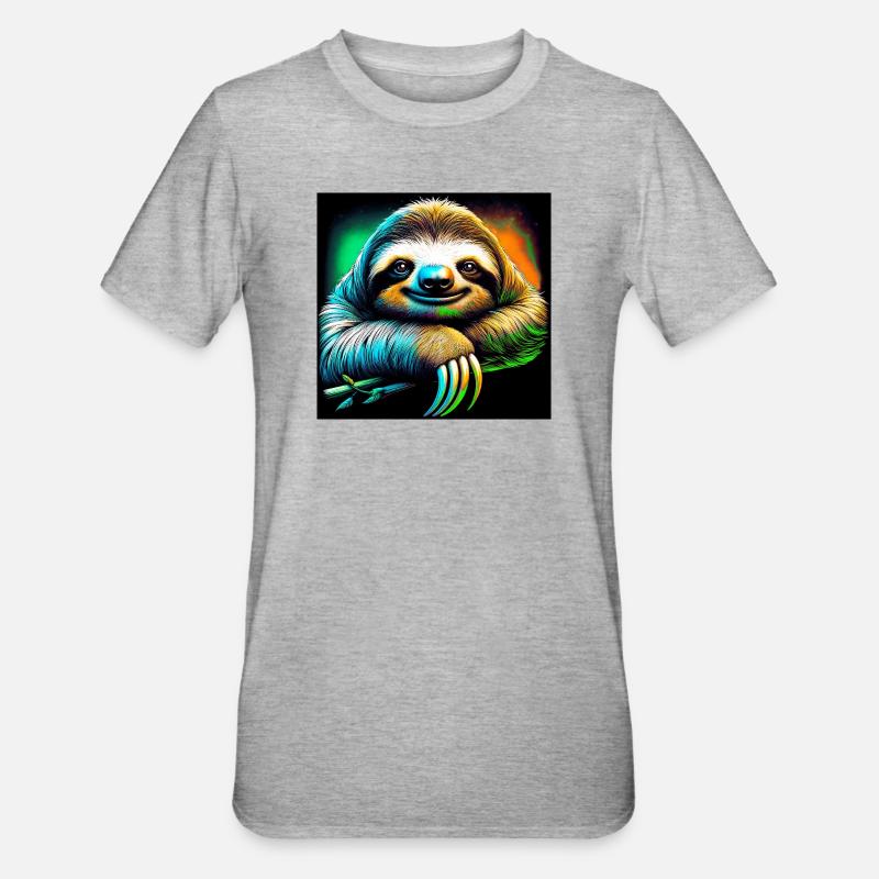 sloth - Unisex Polycotton T-Shirt - heather grey