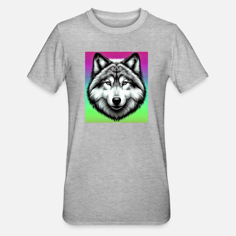 Wolf - Unisex Polycotton T-Shirt - heather grey