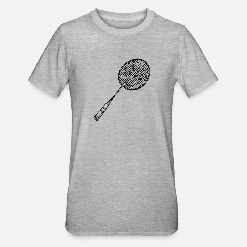Badmintonschläger - Unisex Polycotton T-Shirt - Grau meliert