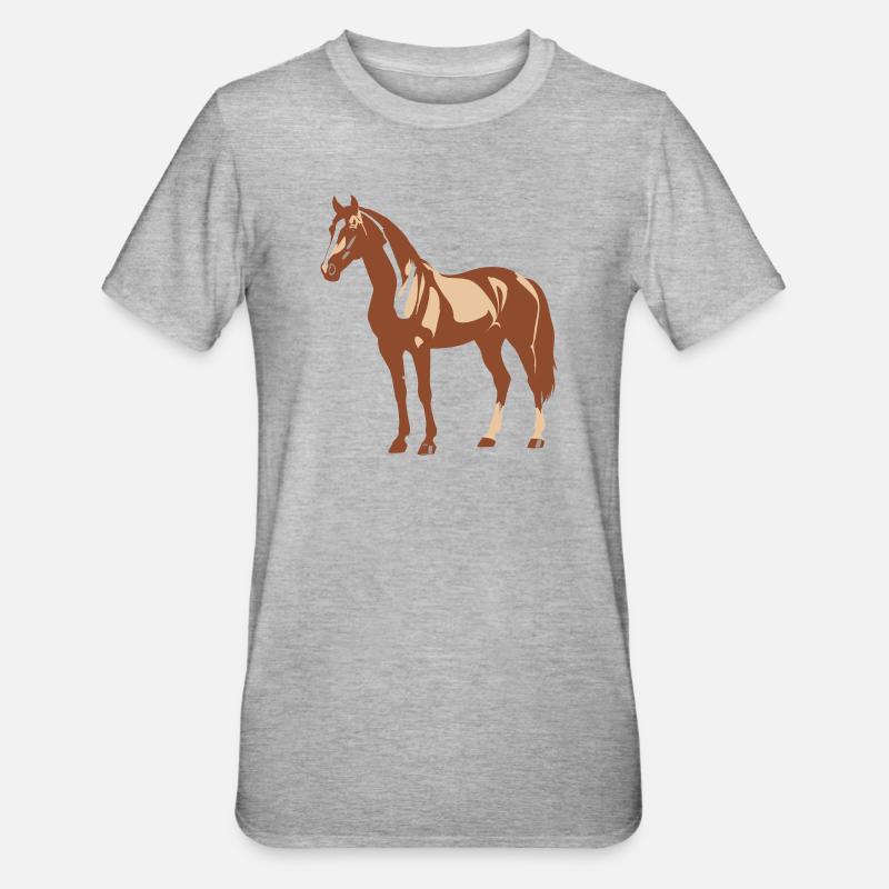 Conception de chevaux - T-shirt polycoton Unisexe - gris chiné