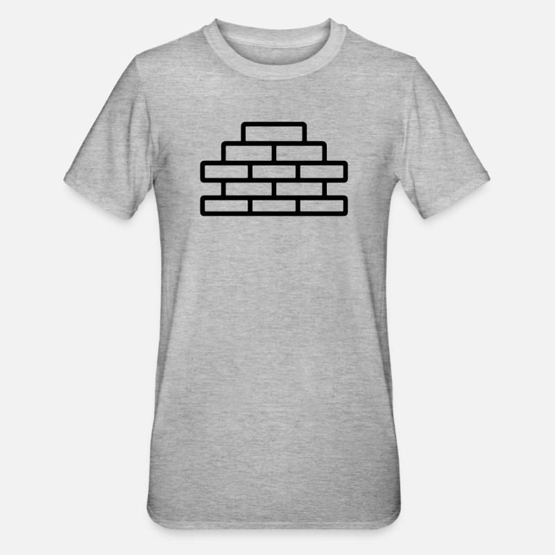 brick - Unisex Polycotton T-Shirt - heather grey