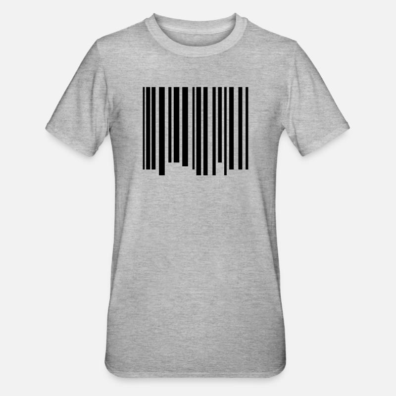 barcode - Unisex Polycotton T-Shirt - heather grey