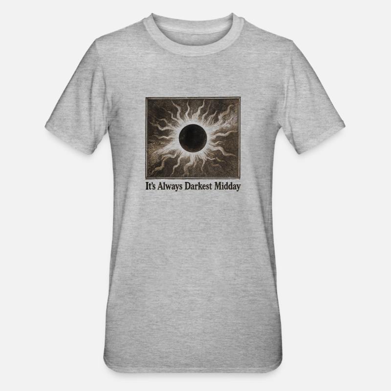 Darkest Noon | Solar eclipse - Unisex Polycotton T-Shirt - heather grey