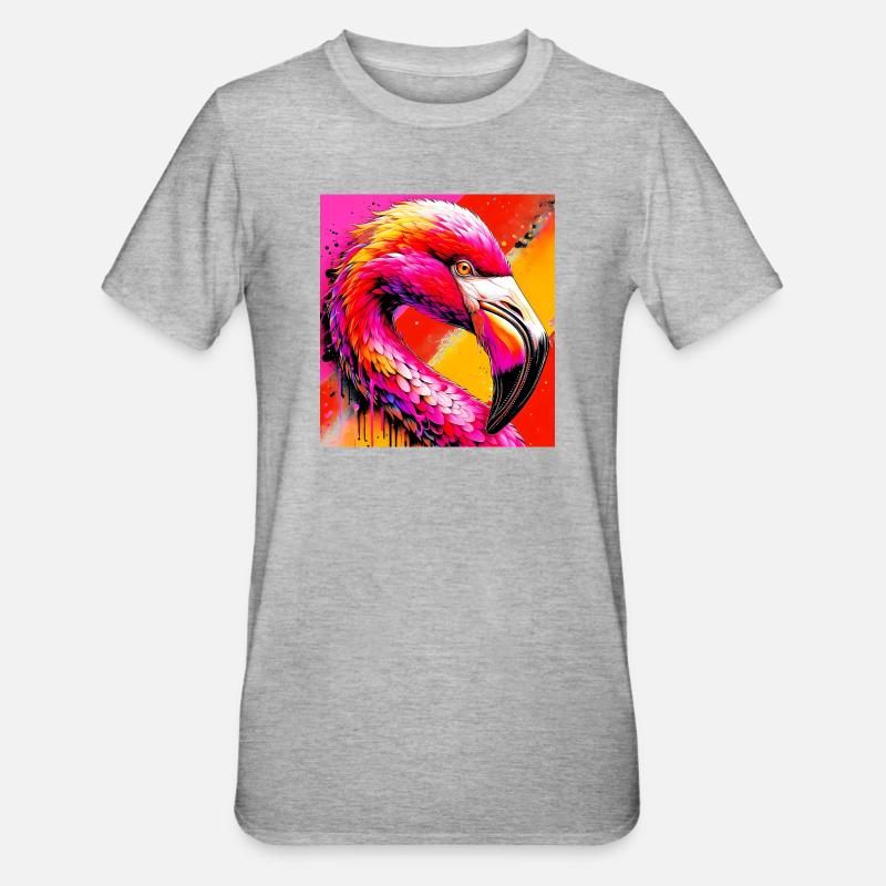 Flamant - T-shirt polycoton Unisexe - gris chiné