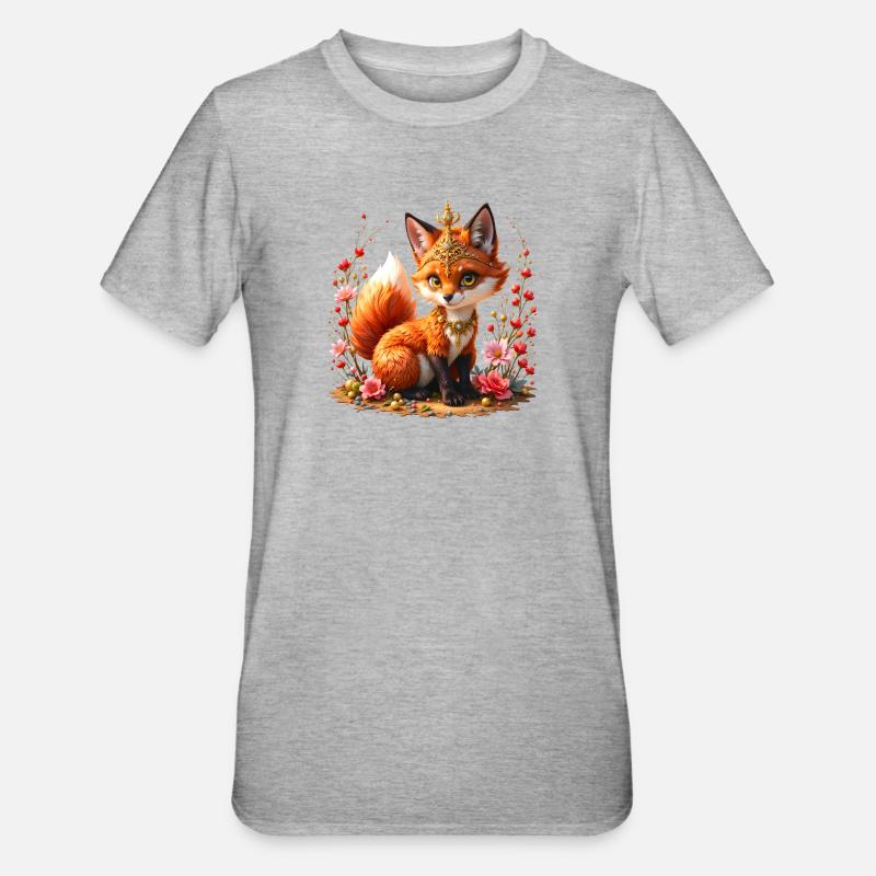 Bijoux floraux Fox - T-shirt polycoton Unisexe - gris chiné