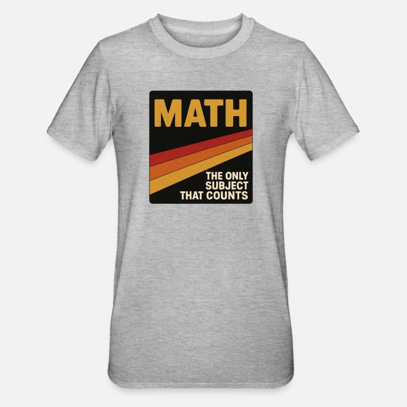 Retro Math Counts Poster - Unisex Polycotton T-Shirt - heather grey