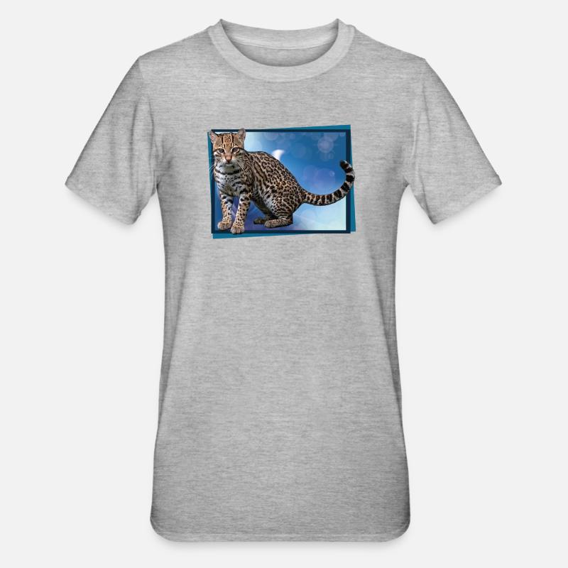 Bokeh léopard bleu - T-shirt polycoton Unisexe - gris chiné