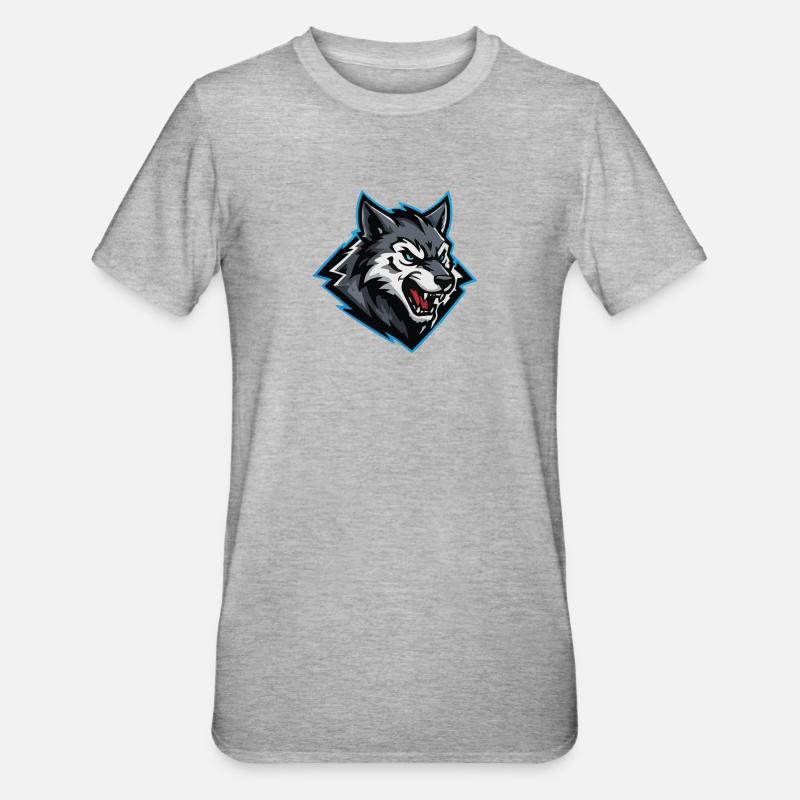 Wolf Attack Logo - Unisex Polycotton T-Shirt - heather grey