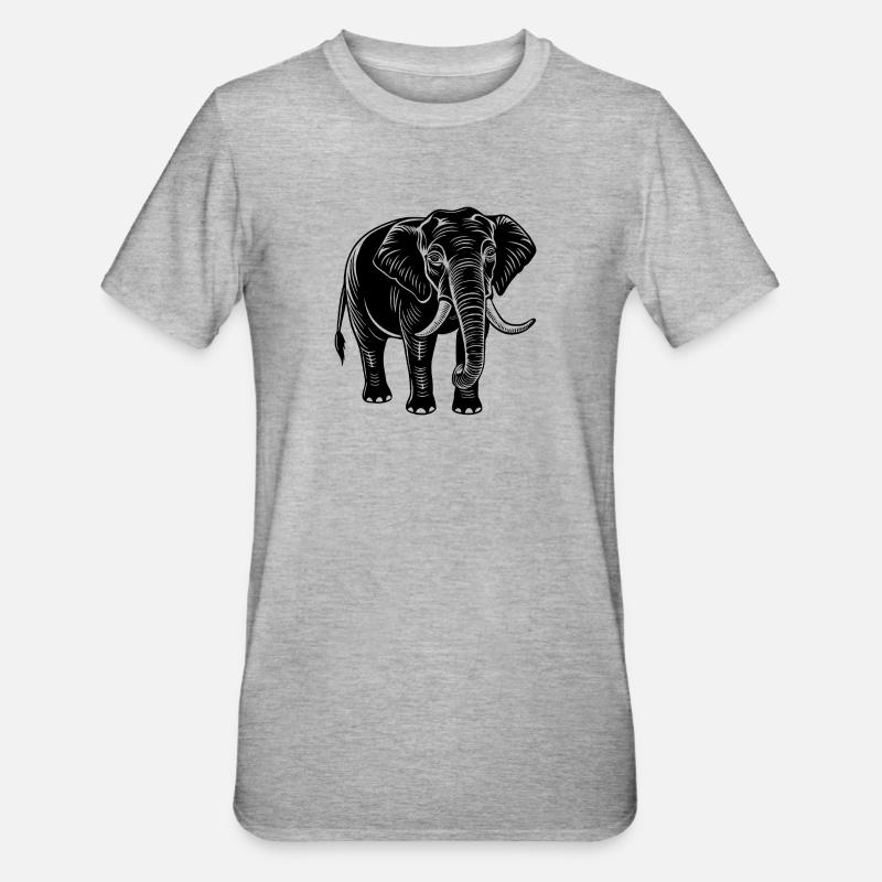 Elephant - Unisex Polycotton T-Shirt - heather grey