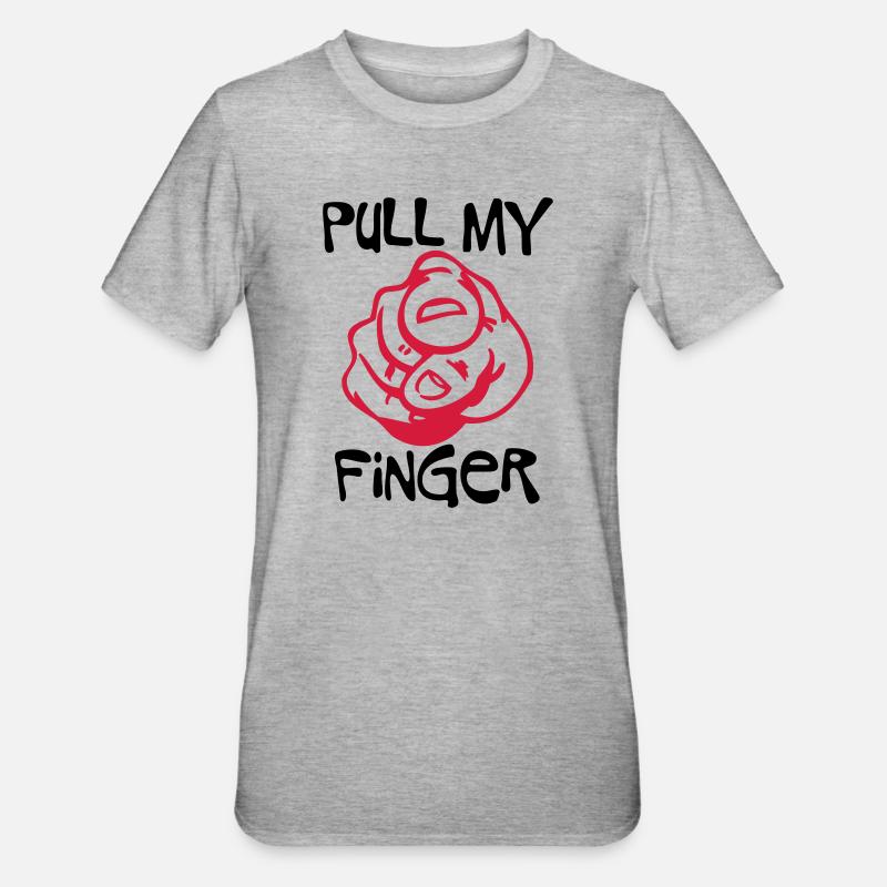 Pull my Finger | you | hand - Unisex Polycotton T-Shirt - heather grey