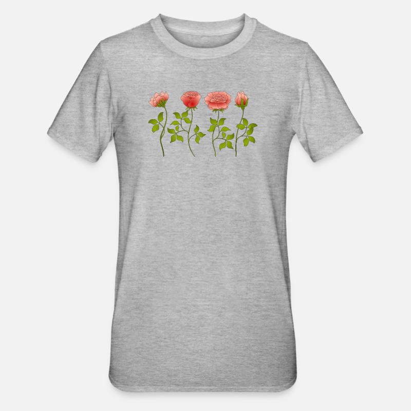Fleur - T-shirt polycoton Unisexe - gris chiné