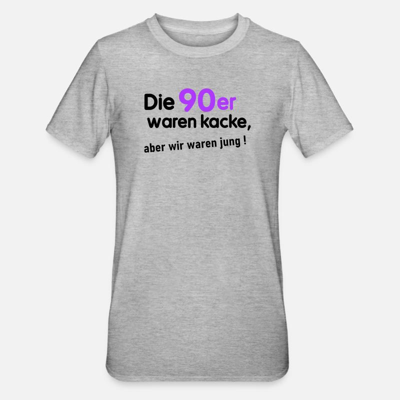 90er waren kacke - Unisex Polycotton T-Shirt - Grau meliert