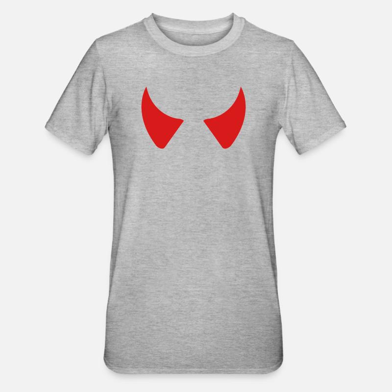 Devil Horns - Unisex Polycotton T-Shirt - heather grey