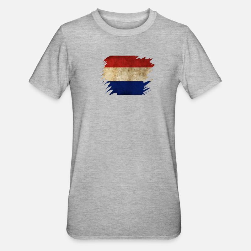 Conception du drapeau néerlandais Grunge - T-shirt polycoton Unisexe - gris chiné
