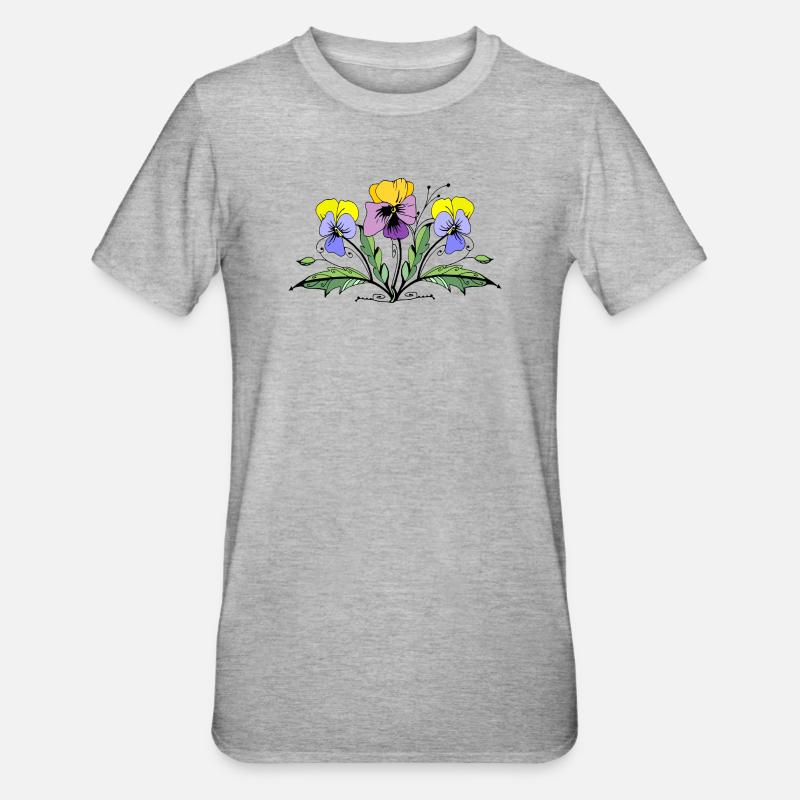 Fleur - T-shirt polycoton Unisexe - gris chiné