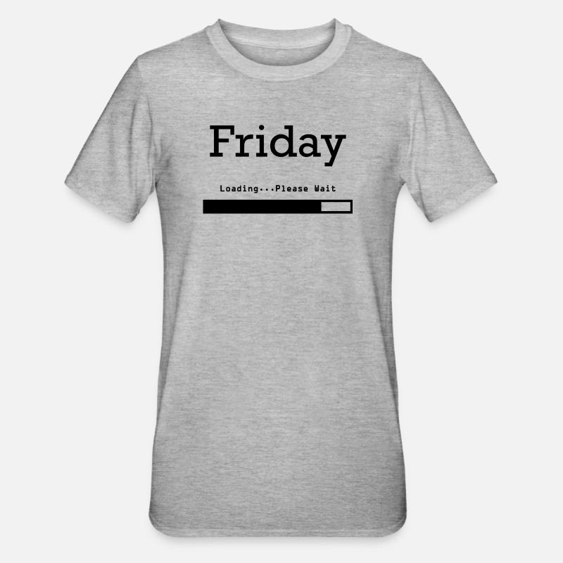 Friday Loading: Finally Friday & Weekend - Unisex Polycotton T-Shirt - heather grey