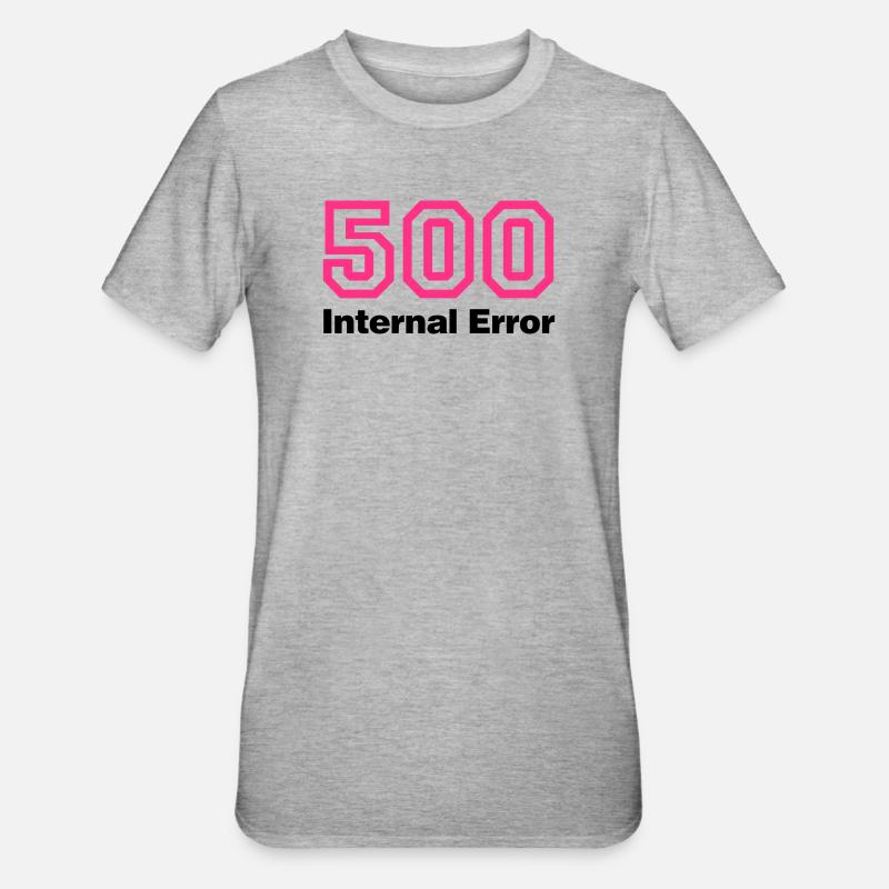 Error 500 Internal Error - Unisex Polycotton T-Shirt - Grau meliert