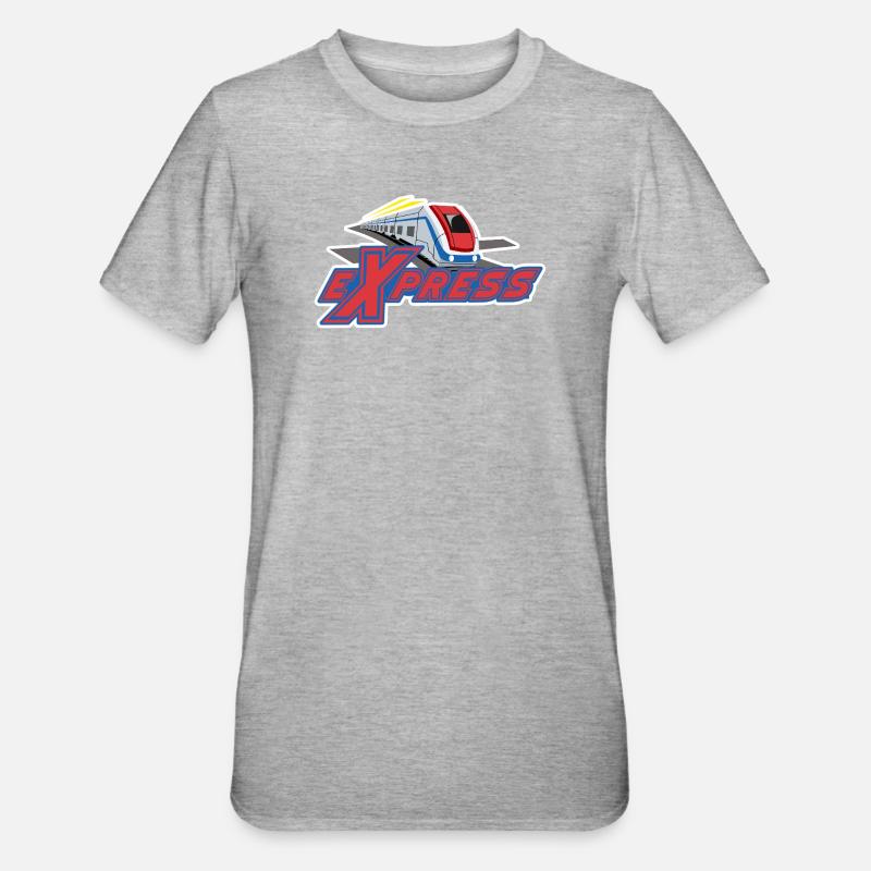 High-Speed Express Bullet Train Design - Unisex Polycotton T-Shirt - heather grey