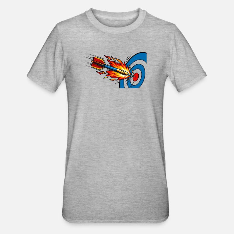 Fléchette Cible de Feu Cible - T-shirt polycoton Unisexe - gris chiné