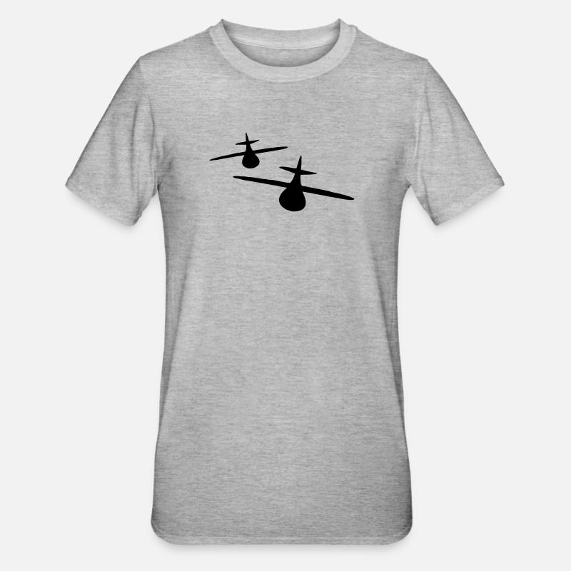 Deux avions - T-shirt polycoton Unisexe - gris chiné