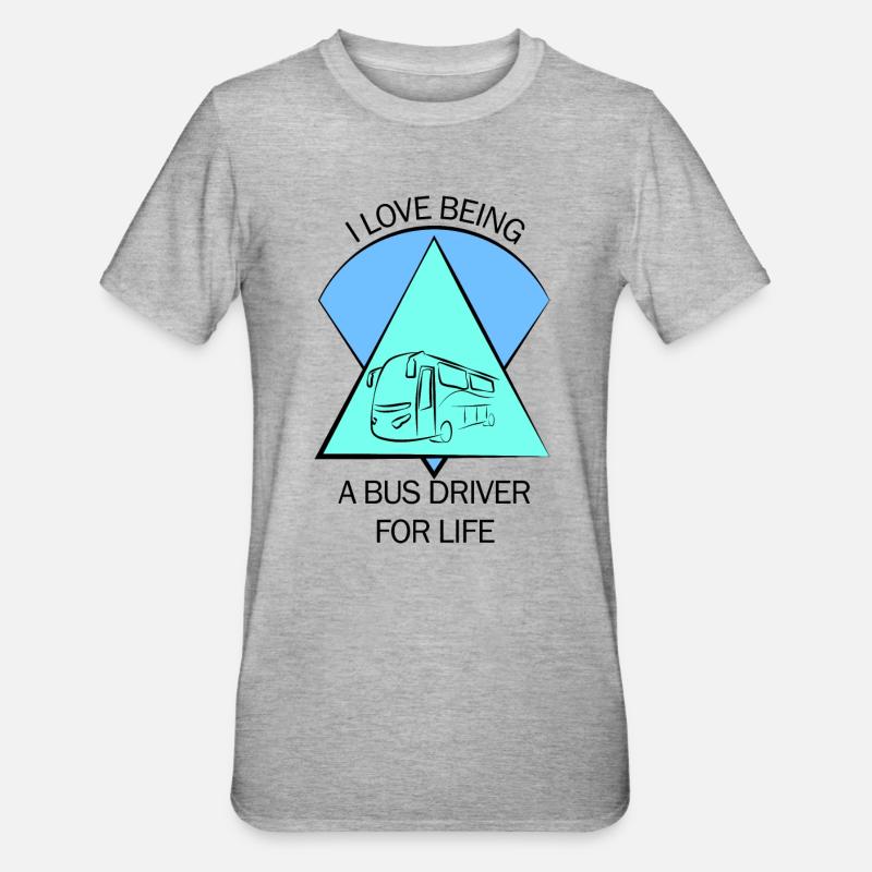 Bus Busfahrer Schulbus Autobus Busfahrerin - Unisex Polycotton T-Shirt - Grau meliert