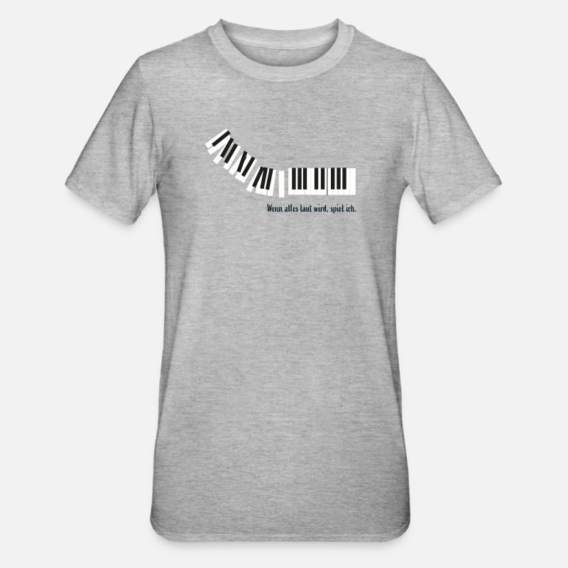 Quand tout devient bruyant, je joue. - T-shirt polycoton Unisexe - gris chiné
