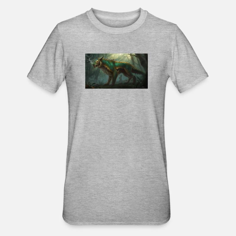 Drachentiger 2 - Unisex Polycotton T-Shirt - Grau meliert