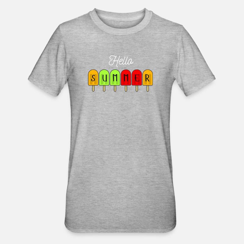 Hello Summer Popsicles - Unisex Polycotton T-Shirt - heather grey