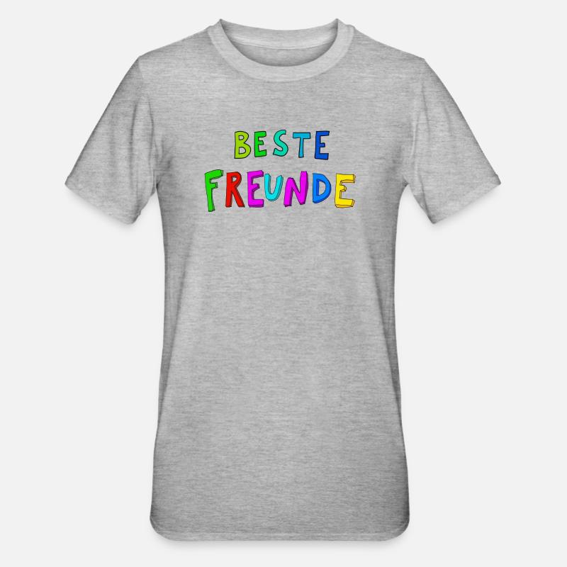 Beste Freunde Farbexplosion - Unisex Polycotton T-Shirt - Grau meliert