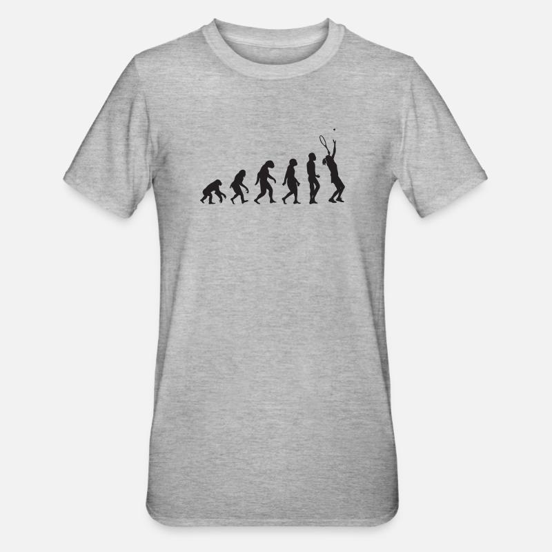 Évolution du tennis - T-shirt polycoton Unisexe - gris chiné