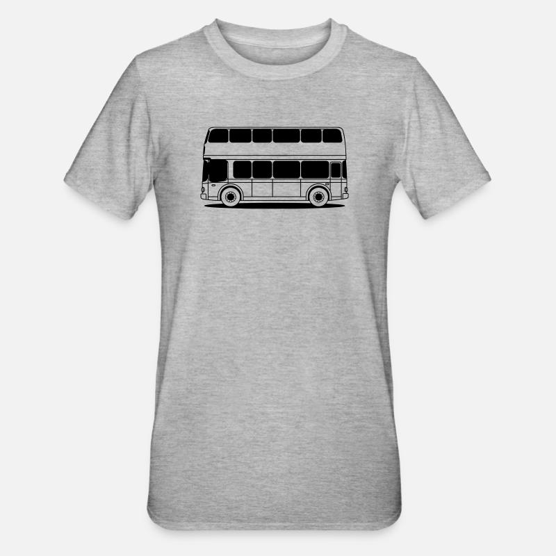 Double decker bus - Unisex Polycotton T-Shirt - heather grey