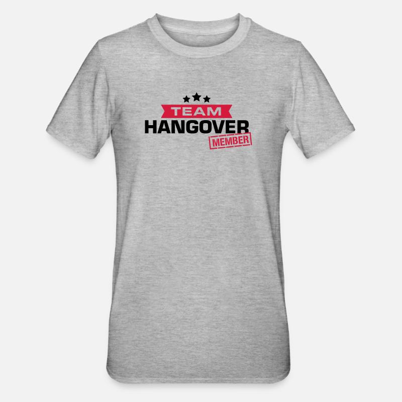 hangover team - Unisex Polycotton T-Shirt - Grau meliert