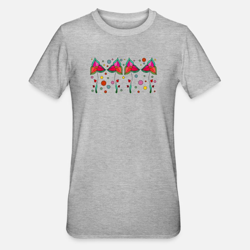 Fleur - T-shirt polycoton Unisexe - gris chiné