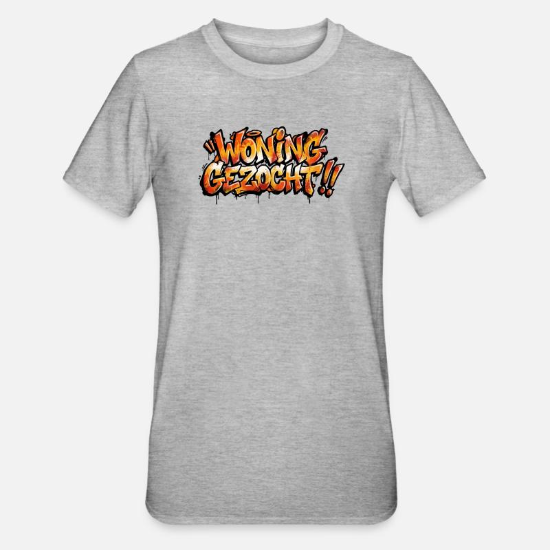 Graffiti-Text von Eigentum gesucht - Unisex Polycotton T-Shirt - Grau meliert