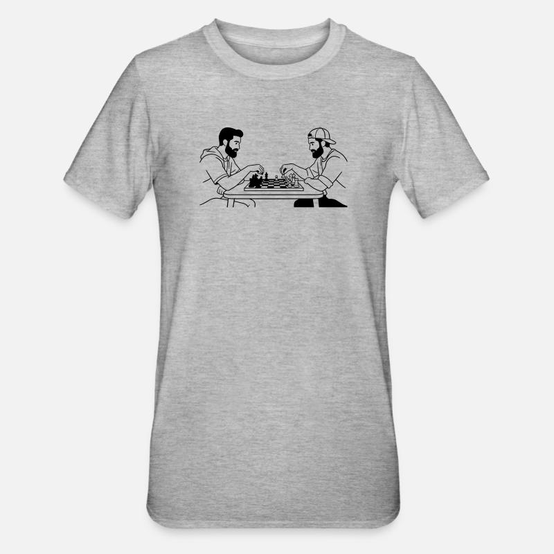 échecs - T-shirt polycoton Unisexe - gris chiné
