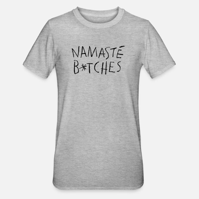 Namasté Black - T-shirt polycoton Unisexe - gris chiné