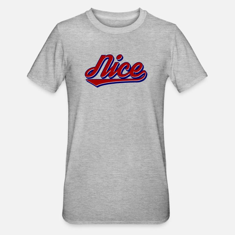 Nice Script Retro Logo Style - Unisex Polycotton T-Shirt - heather grey