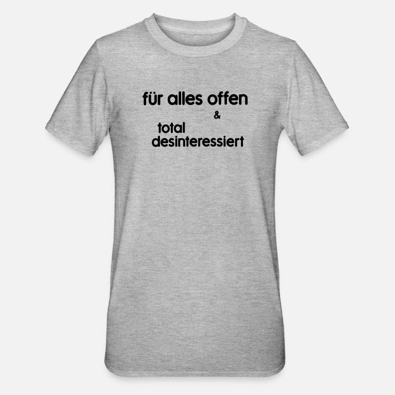Desinteressiert - Unisex Polycotton T-Shirt - Grau meliert