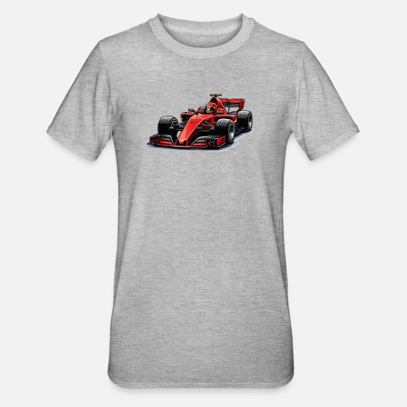Graphismes de voitures de course - T-shirt polycoton Unisexe - gris chiné