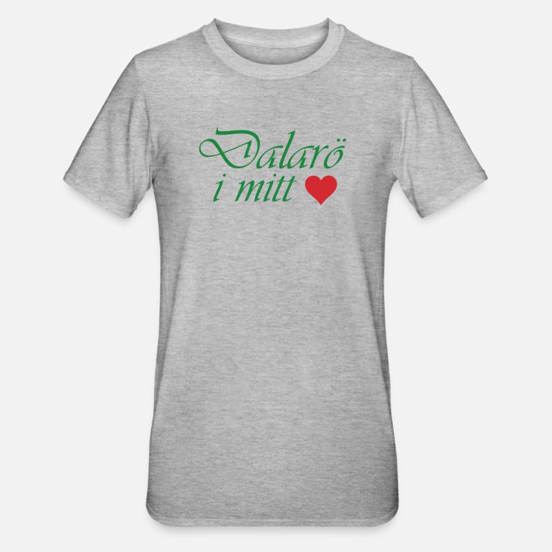 Dalarö dans mon cœur - T-shirt polycoton Unisexe - gris chiné