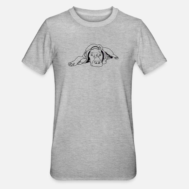 Pointer Deutsch Kurzhaar - Unisex Polycotton T-Shirt - Grau meliert
