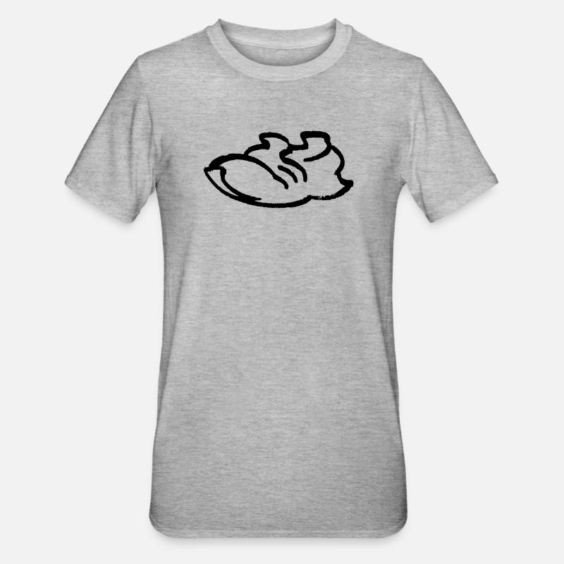 Contour de la chaussure de course - T-shirt polycoton Unisexe - gris chiné