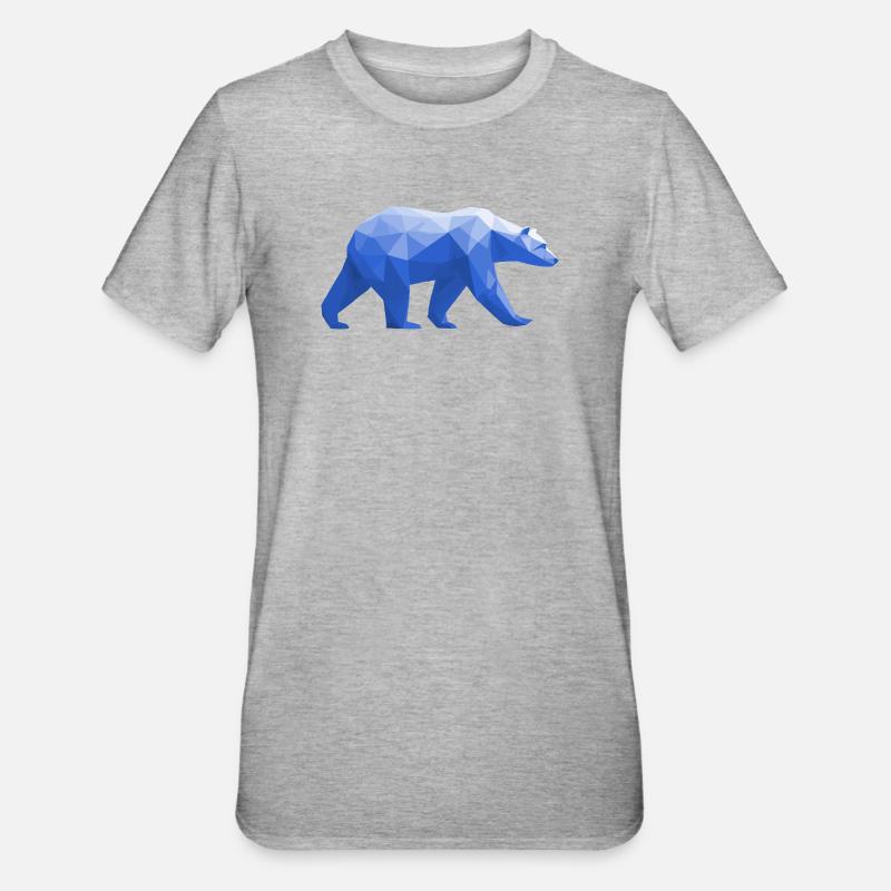 Polar Bär Polygon Eisbär Winter - Unisex Polycotton T-Shirt - Grau meliert