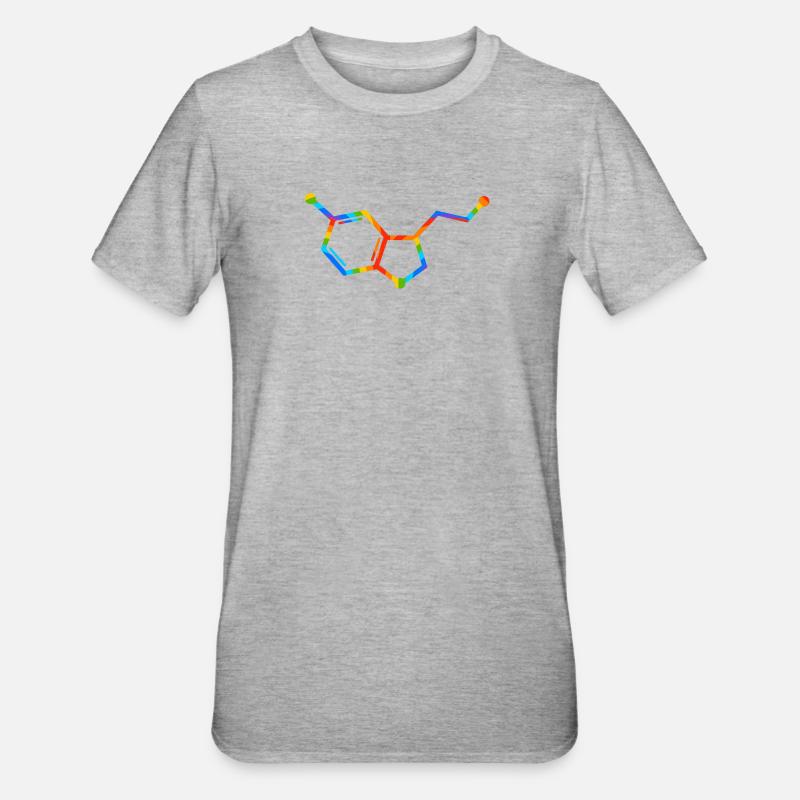 Rainbow Molecule Geometry - seratonin - Unisex Polycotton T-Shirt - heather grey