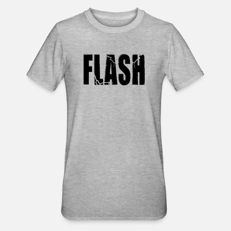 FLASH CLAIM mit Blitz - Unisex Polycotton T-Shirt - Grau meliert