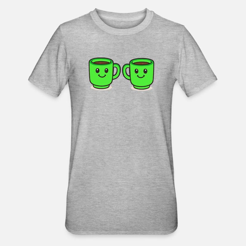 kaffeetasse-kaffee-2 - Unisex Polycotton T-Shirt - Grau meliert