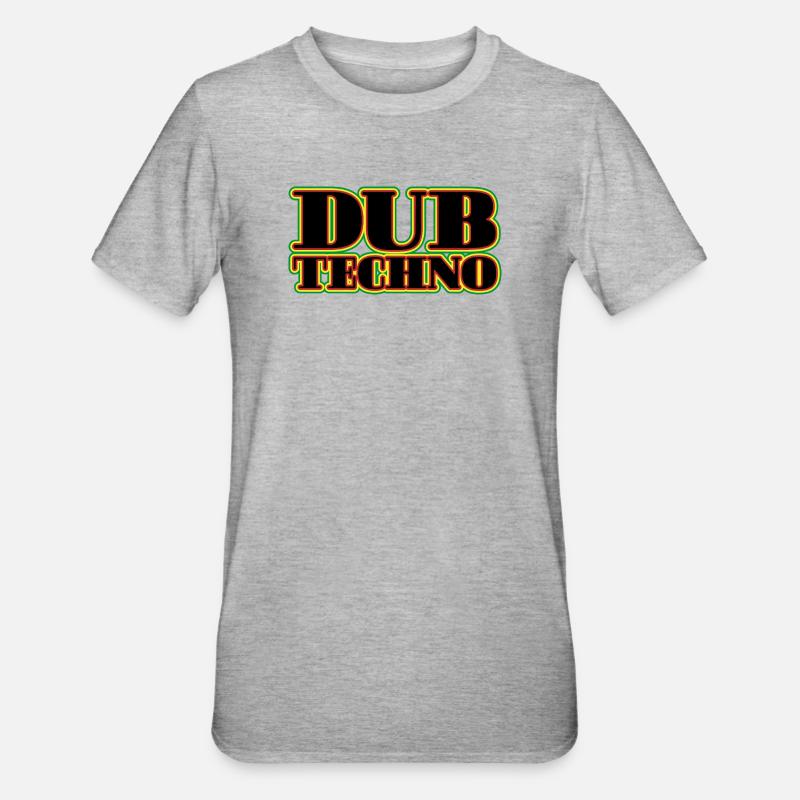 Dub Techno Neon Rétro - T-shirt polycoton Unisexe - gris chiné
