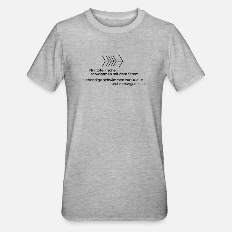 Mit dem Strom - Unisex Polycotton T-Shirt - Grau meliert