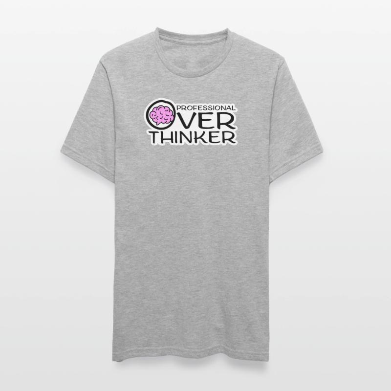 Professional Overthinker Funny Brooding Anxiety Logo Unisex Polycotton T-Shirt